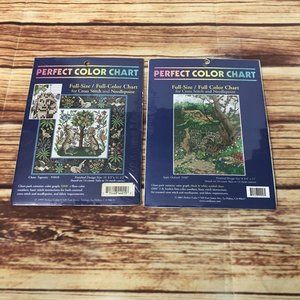 Lot of 2 Cross Stitch & Needlepoint Pattern by Perfect Color Chart 91010 & 91007
